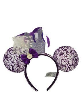 Disney Parks | Minnie Ear Hat Crown & Feathers Jubilee Purple Headband